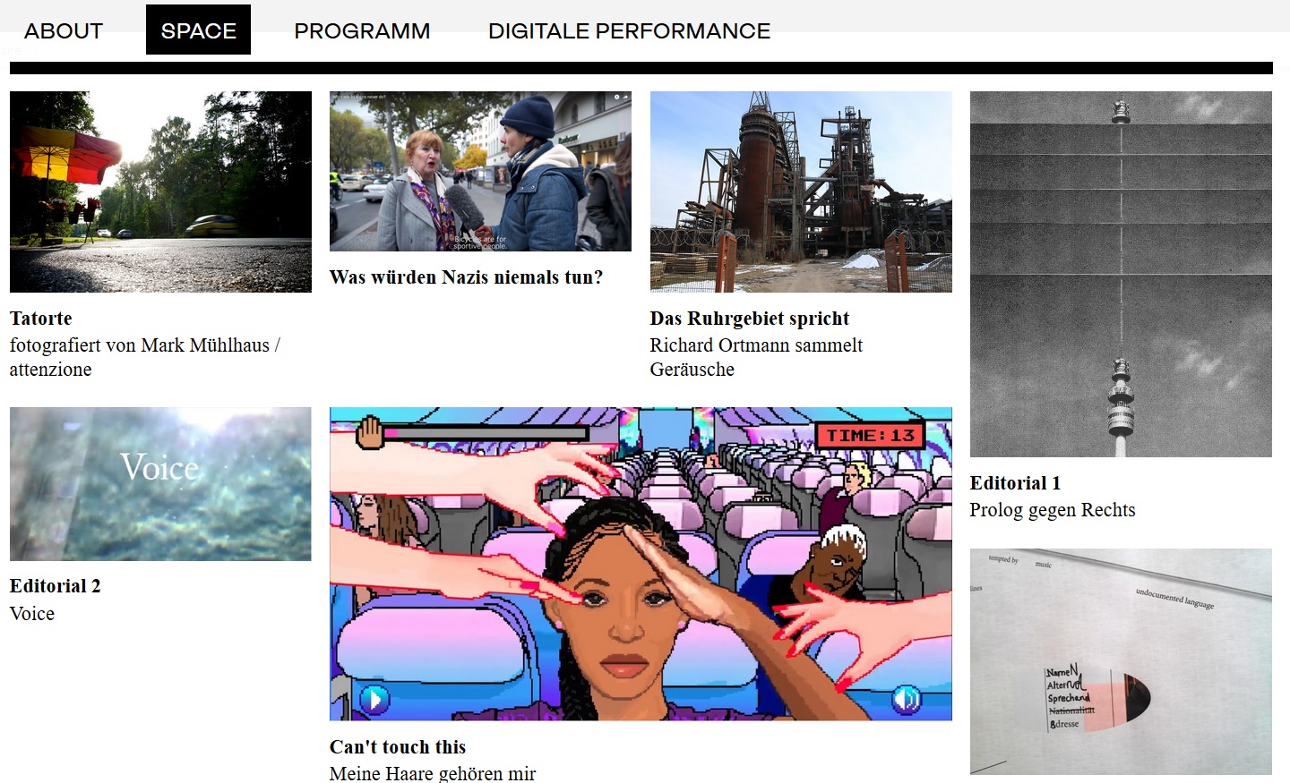 Screenshot des Online Magazins